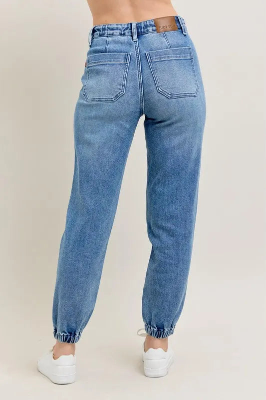 Everyday High Waist Denim Joggers – Plus Size