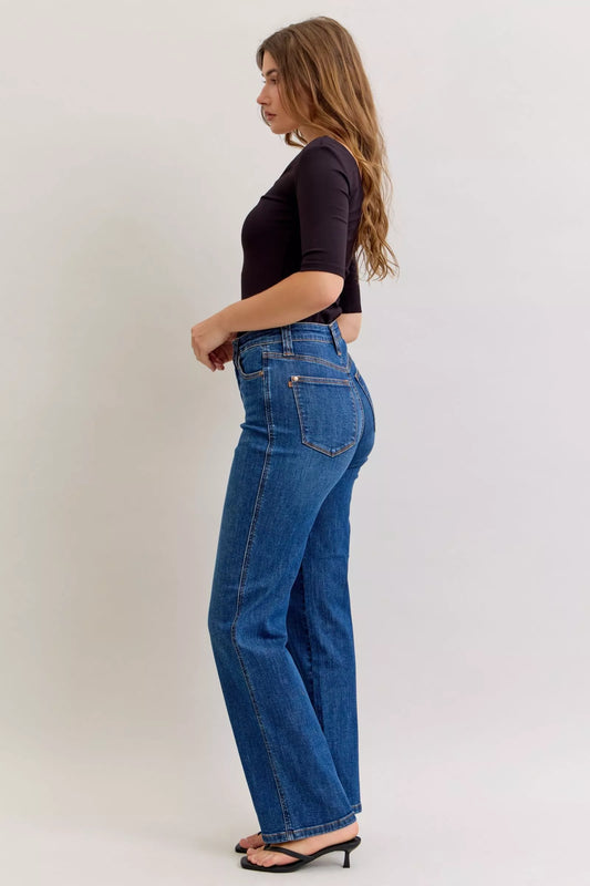 High Waist Tummy Control Straight Leg Jeans