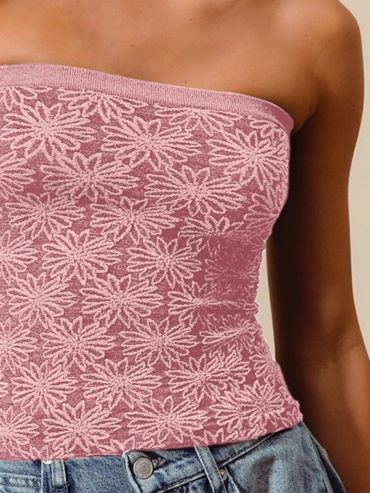 Blush Bloom Two-Tone Seamless Tube Top