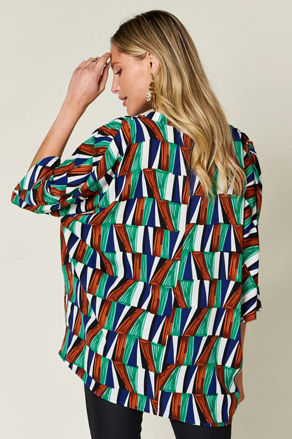 Color Pizazz Notched Dolman Sleeve Top