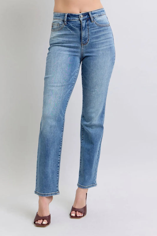 Vintage Blue Washed Straight Jeans
