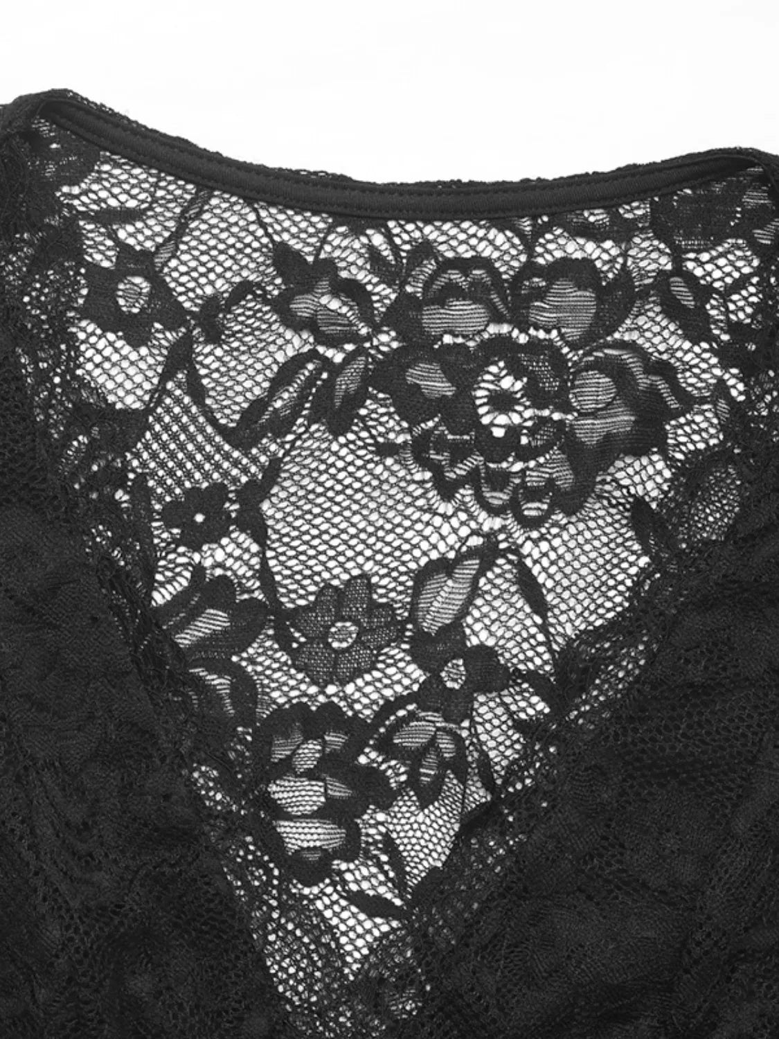 Lace Plunge Sleeveless Bodysuit