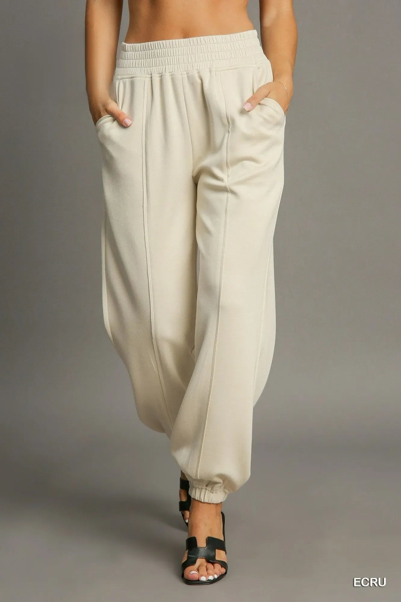 Relaxed Fit Joggers with Front Stitching