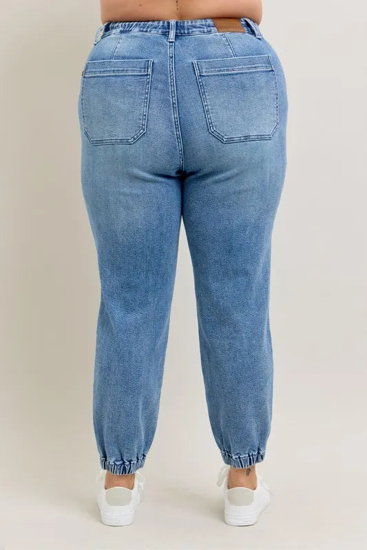 Everyday High Waist Denim Joggers – Plus Size