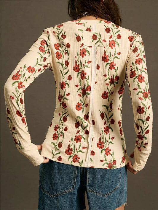 Floral Print Long Sleeve T-Shirt