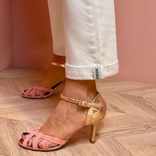 Amandine | Pink Heeled Sandals