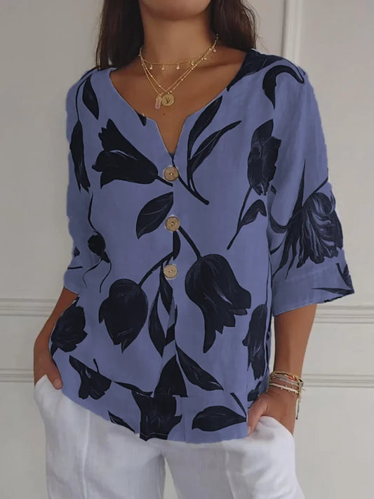 Maxine™ | Floral Button Blouse