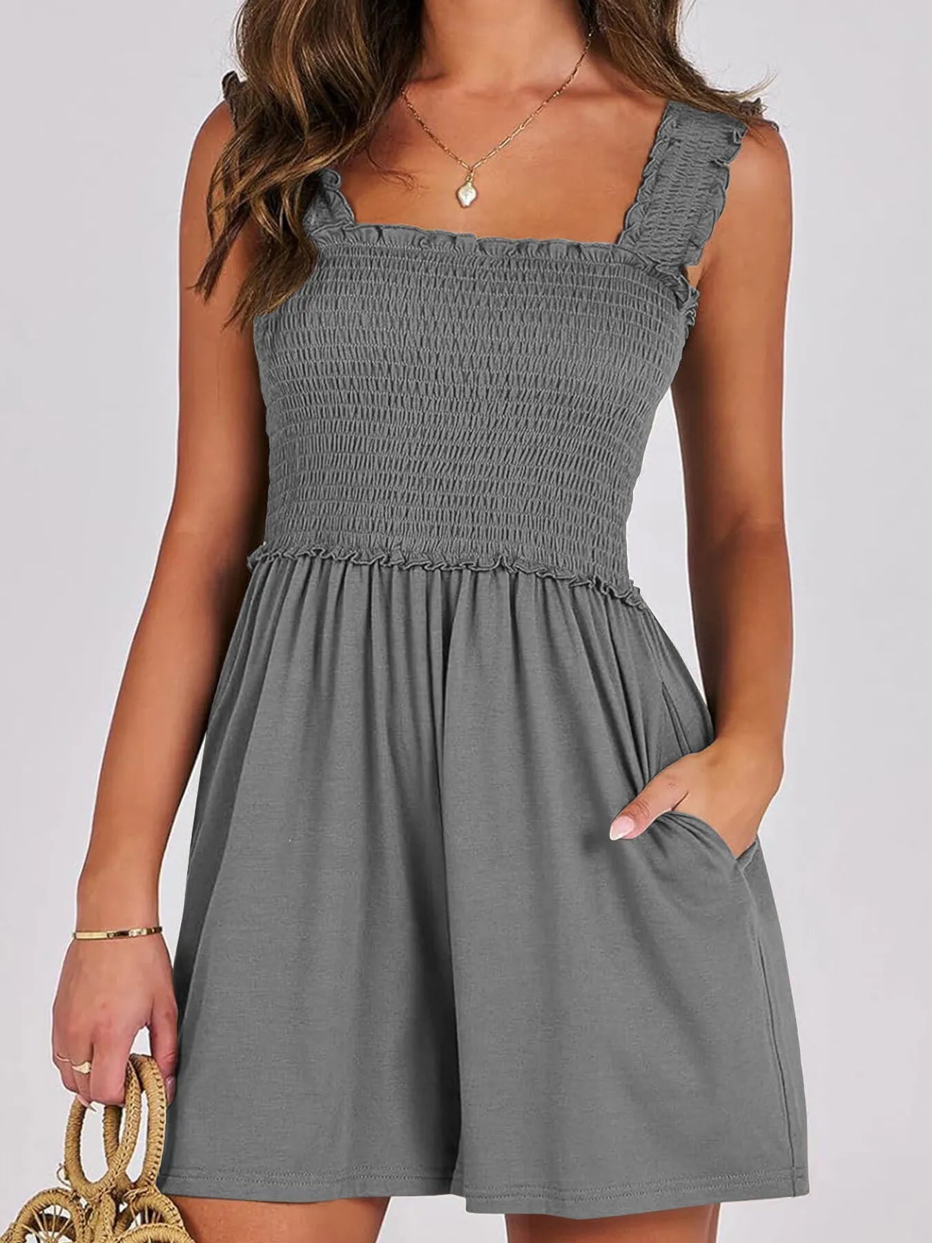 Smocked Summer Romper – Square Neck, Breezy Fit