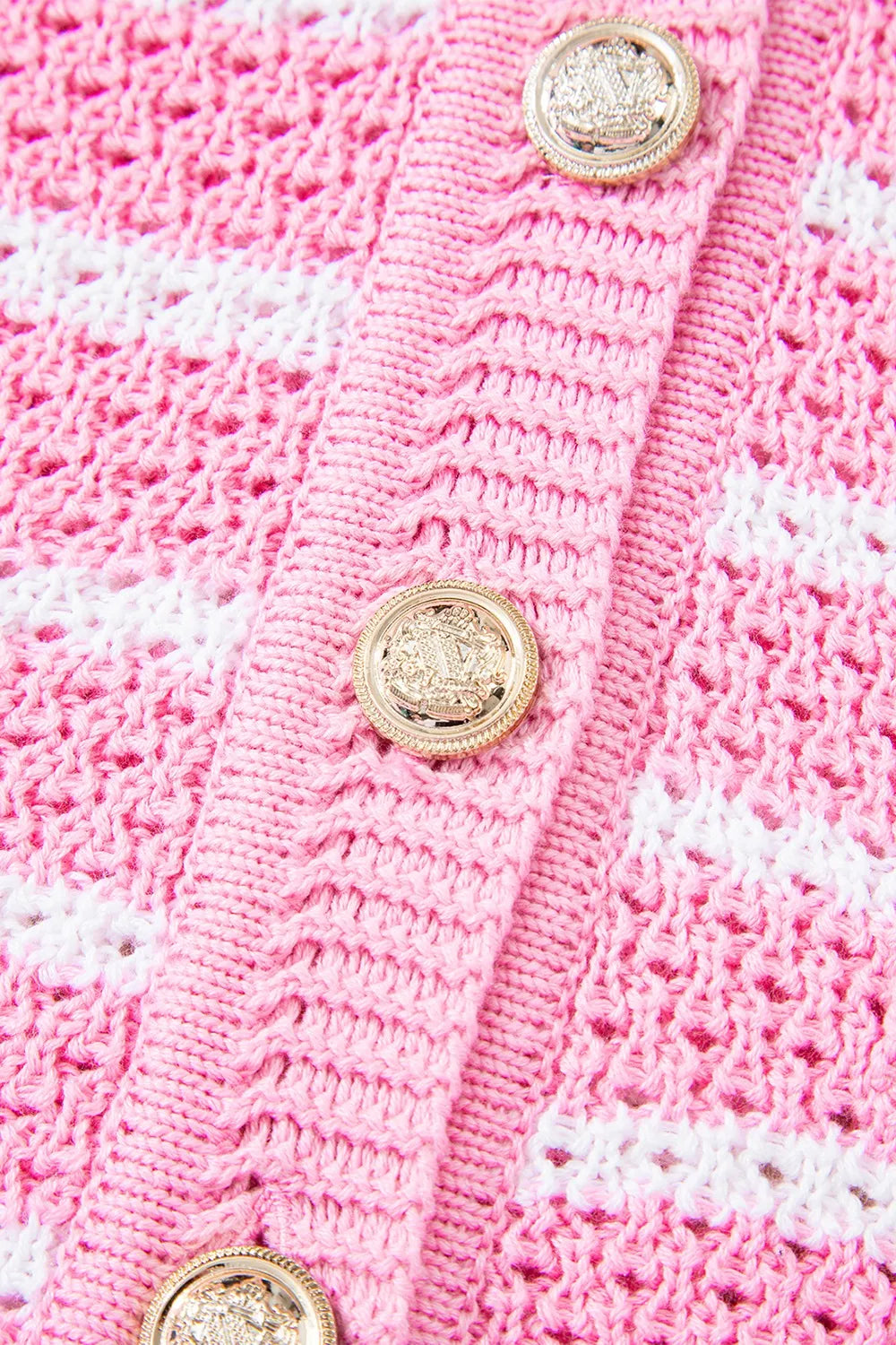 Striped Button-Up Knit Sweater Vest