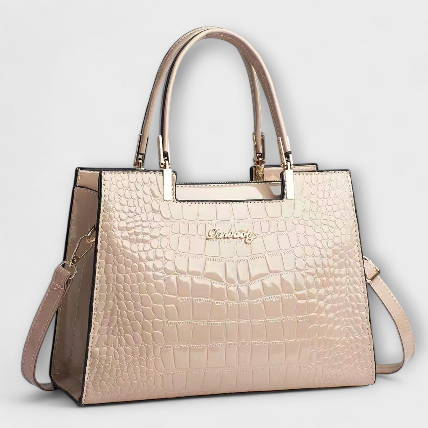 Aralune - Shiny crocodile print handbag