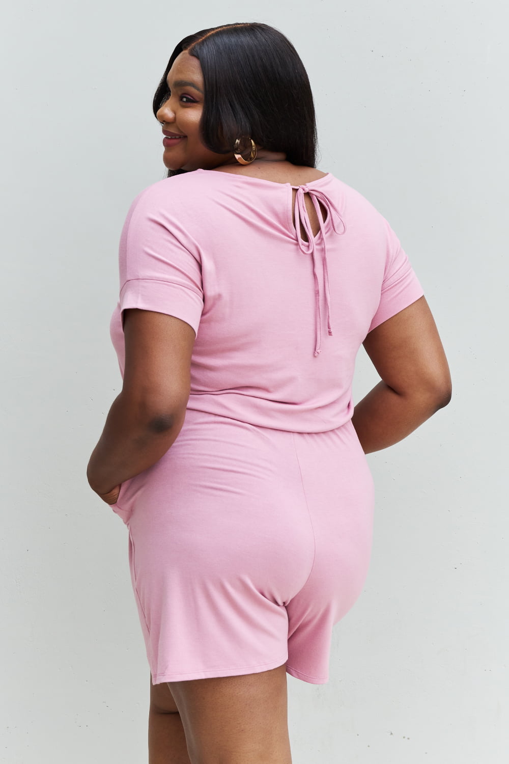 Chilled Out Short Sleeve Romper – Pink