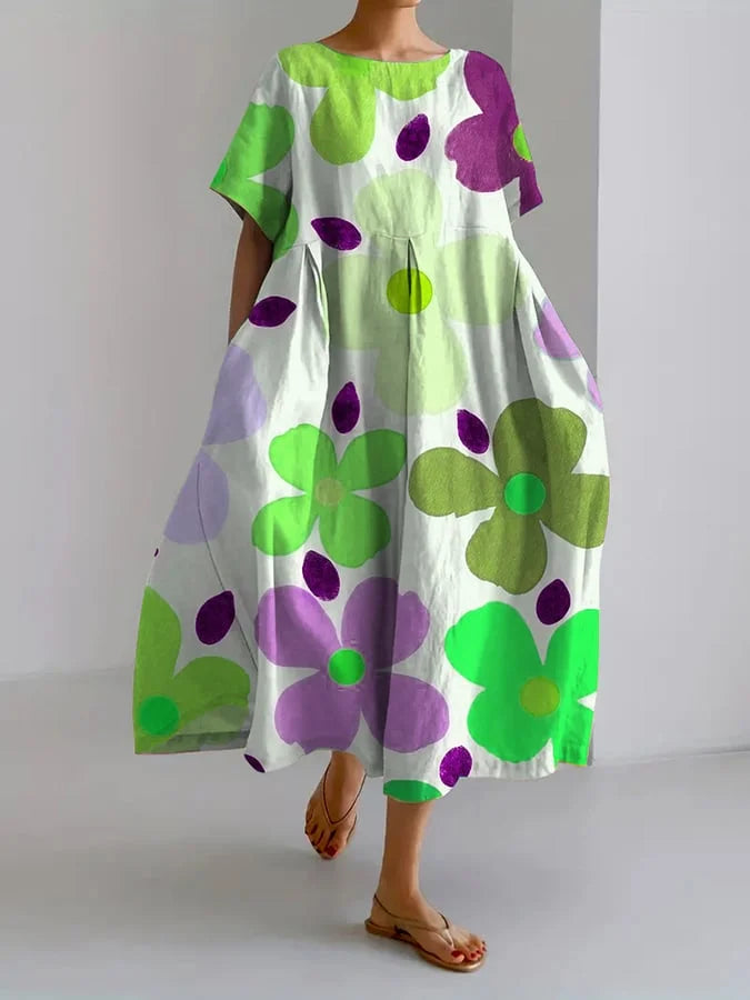 VALENTINA | Robe fleurie d'été à la coupe flatteuse et à la liberté de mouvement