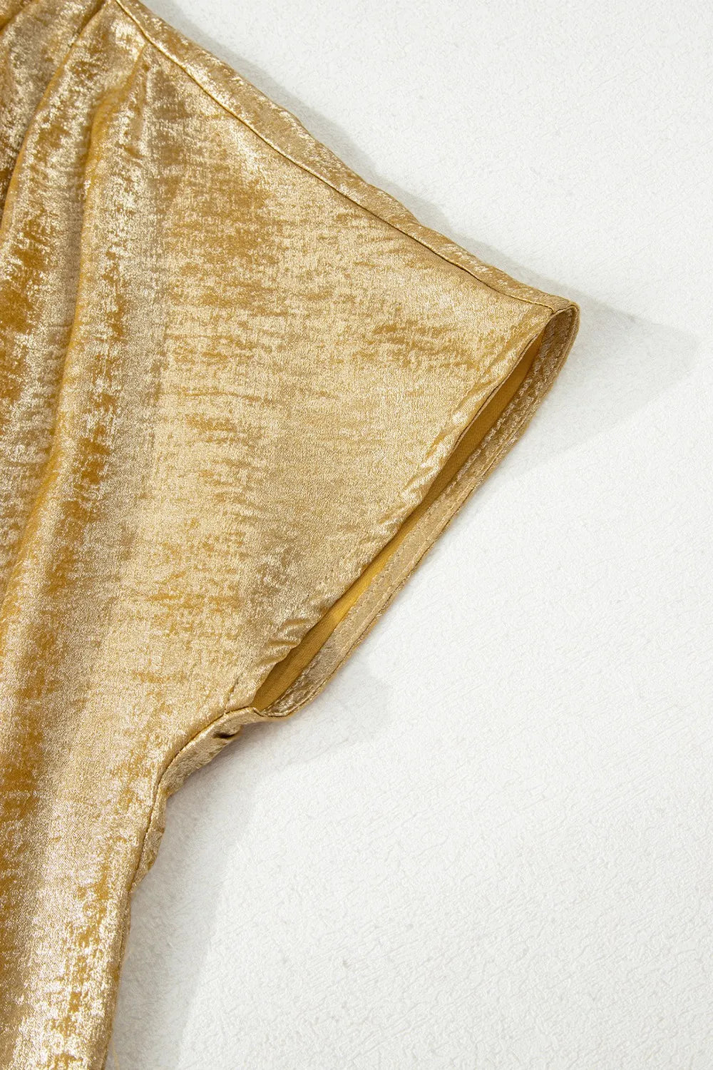 Metallic Gold Blouse - Short Sleeve