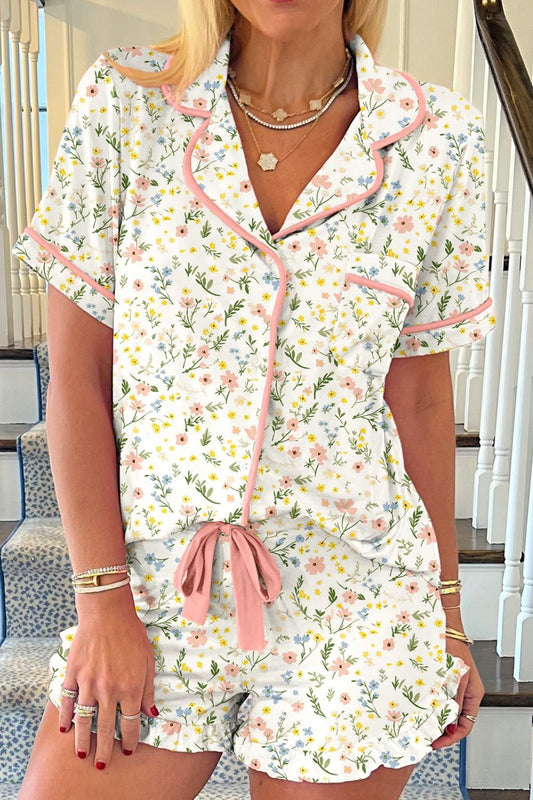 Printed Lounge Set - Button Up Ivory