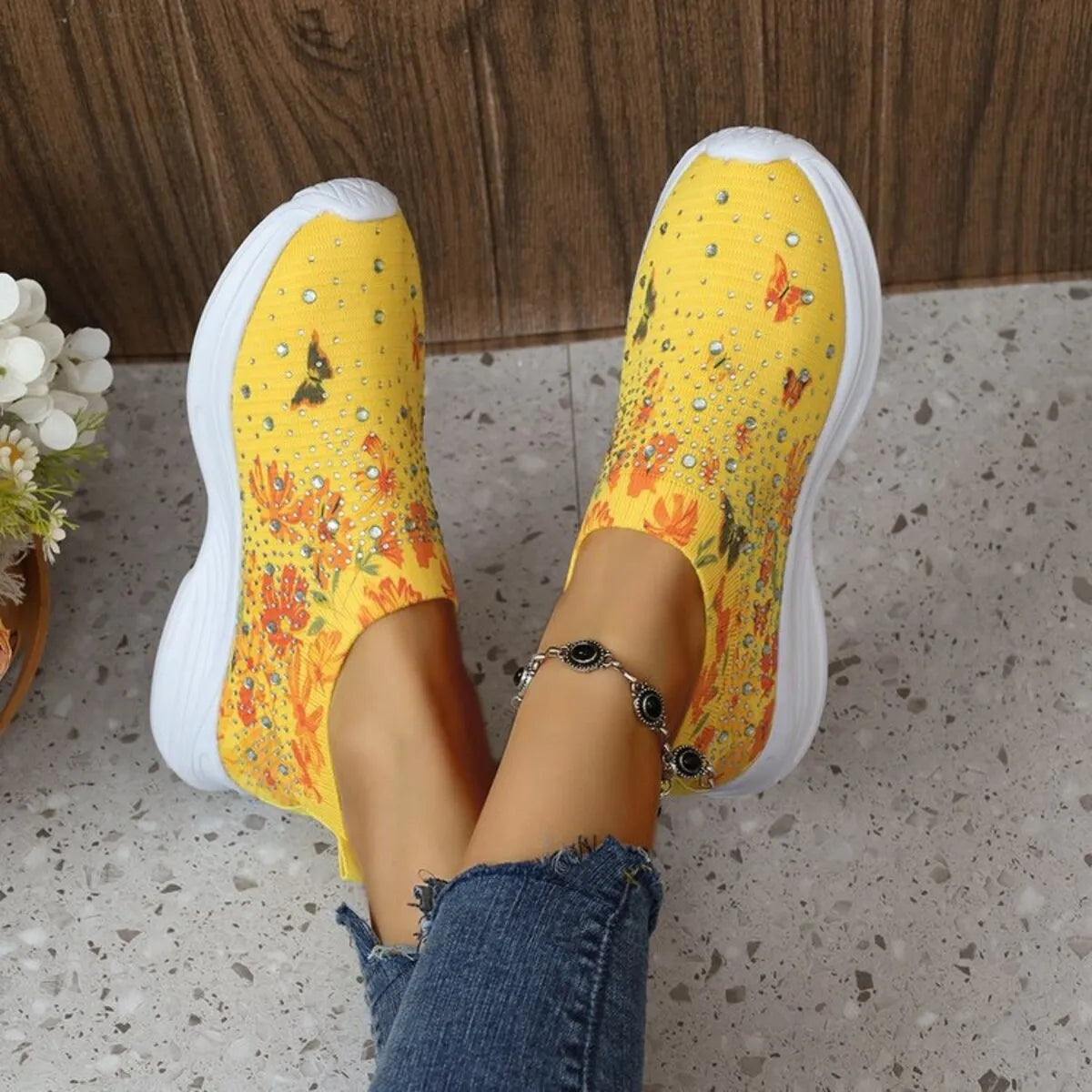 Glitz & Petals Floral Sneakers