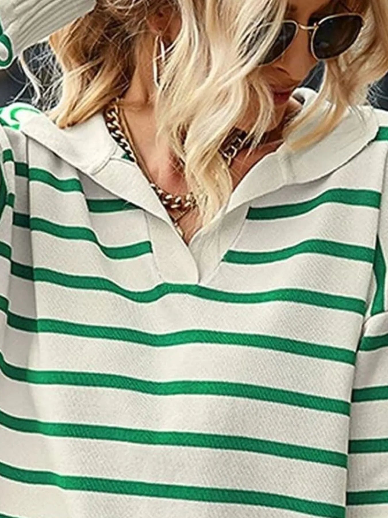 Ribbed Striped Sweater with Long Sleeves