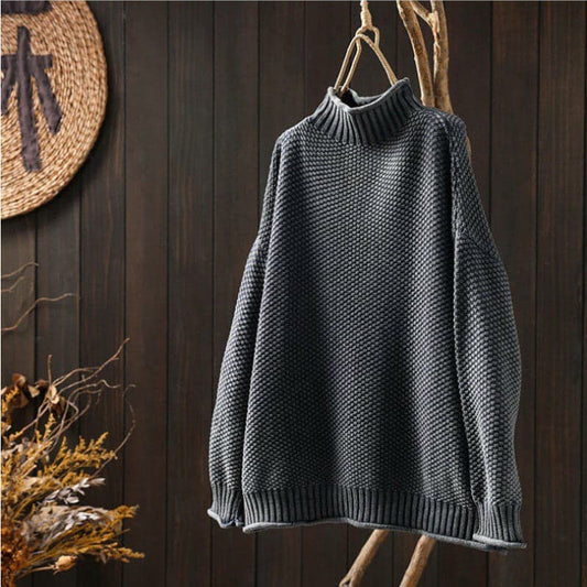 Aria | Waffle Knit Sweater Grey