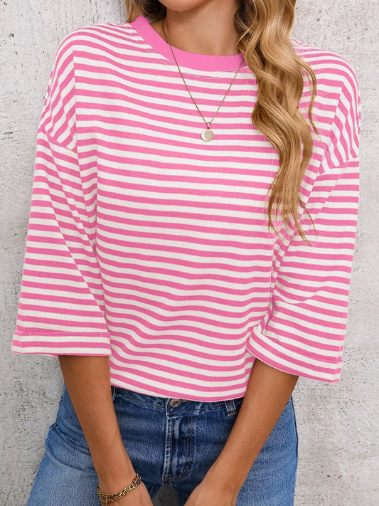 Striped Back Bow Tie T-Shirt