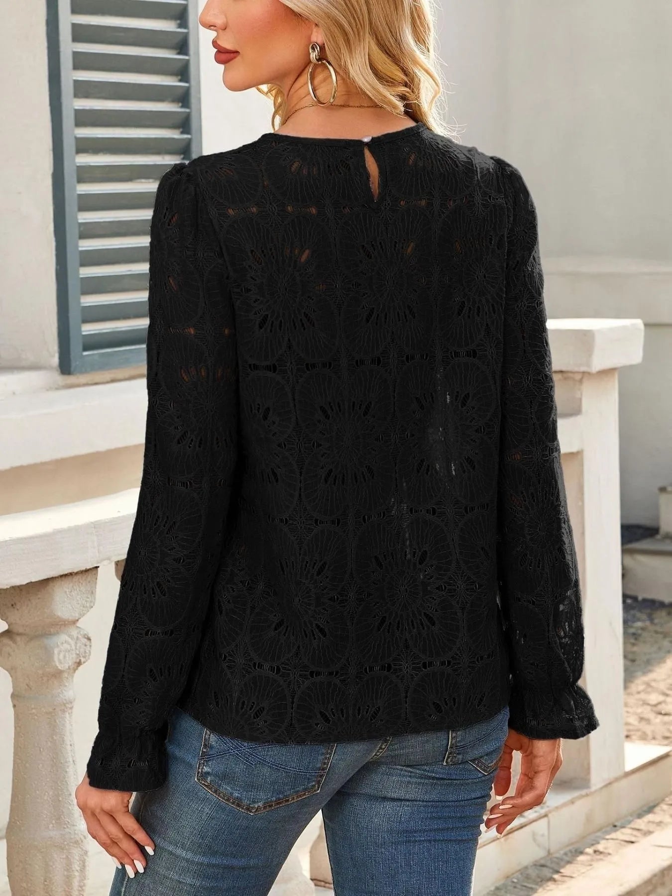 BreezyBelle Eyelet Blouse