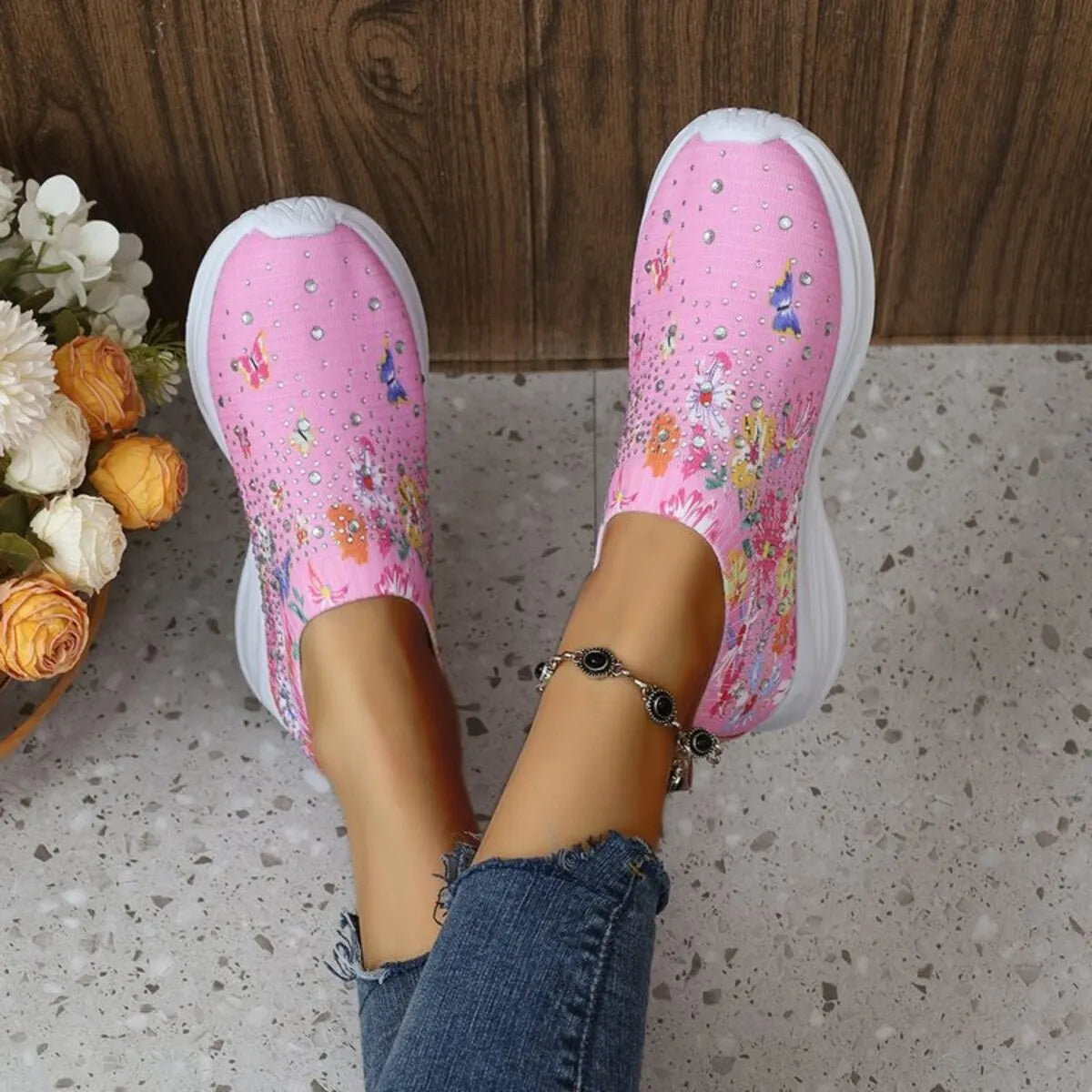 Glitz & Petals Floral Sneakers