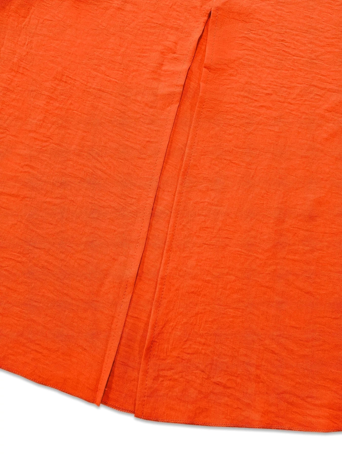 Orange Plus Size Surplice Flutter Sleeve Dress: