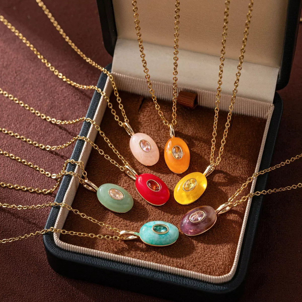 Natural Stone Pendant Necklace – Handmade Boho Jewelry for Women