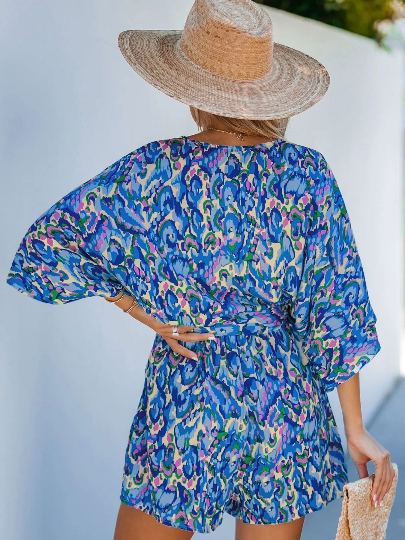 Boho Bloom V-Neck Batwing Romper
