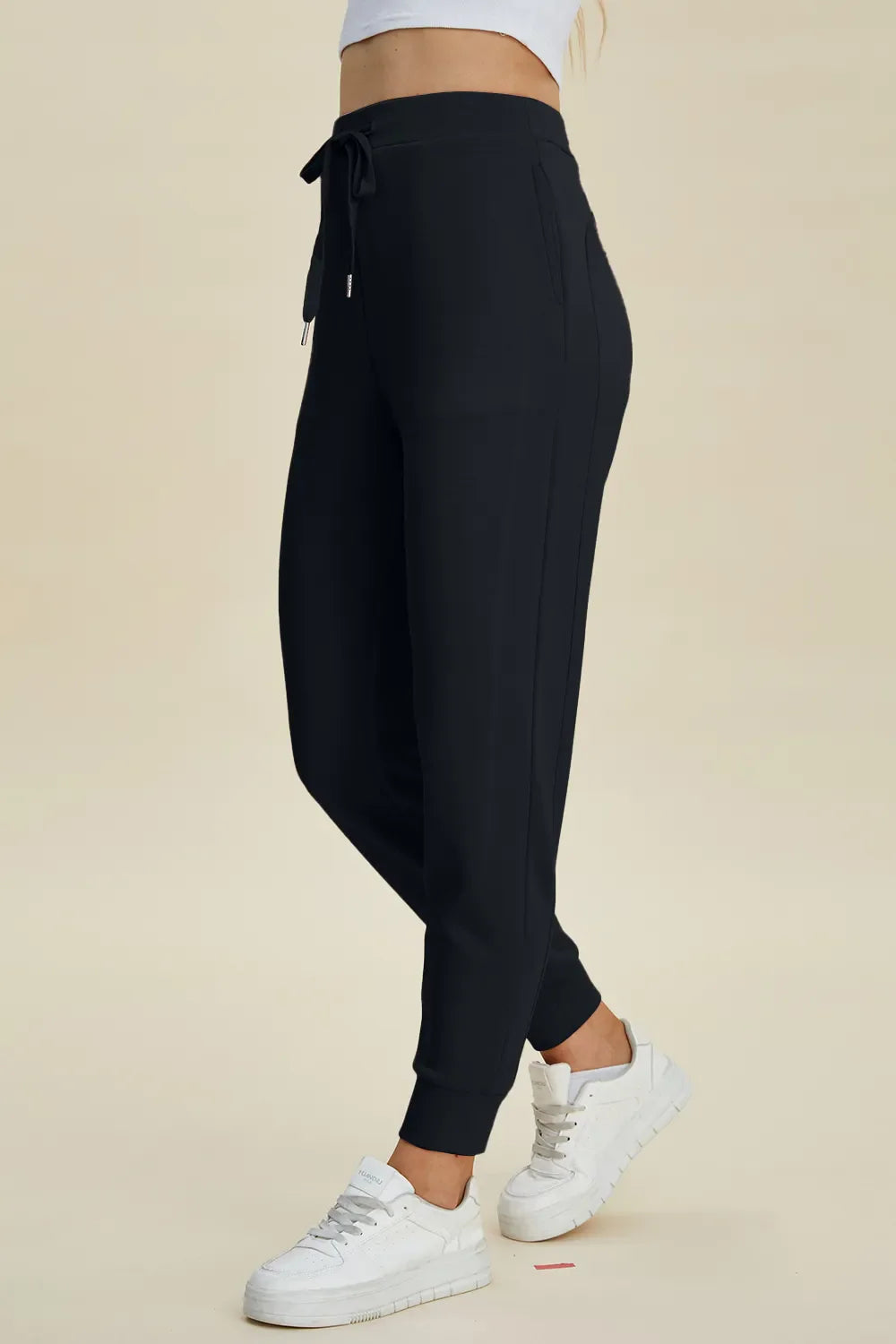 High Waist Air Scuba Joggers – Full Size Drawstring Lounge Pants for Women