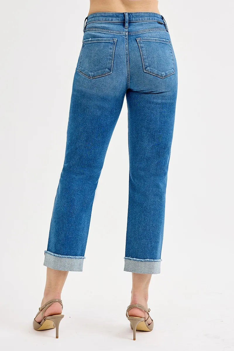 Boyfriend Fit High Waist Ankle Jeans – Plus Size