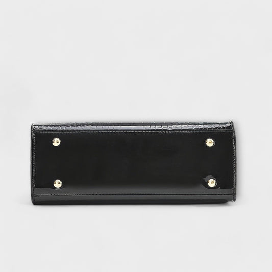 Aralune - Shiny crocodile print handbag