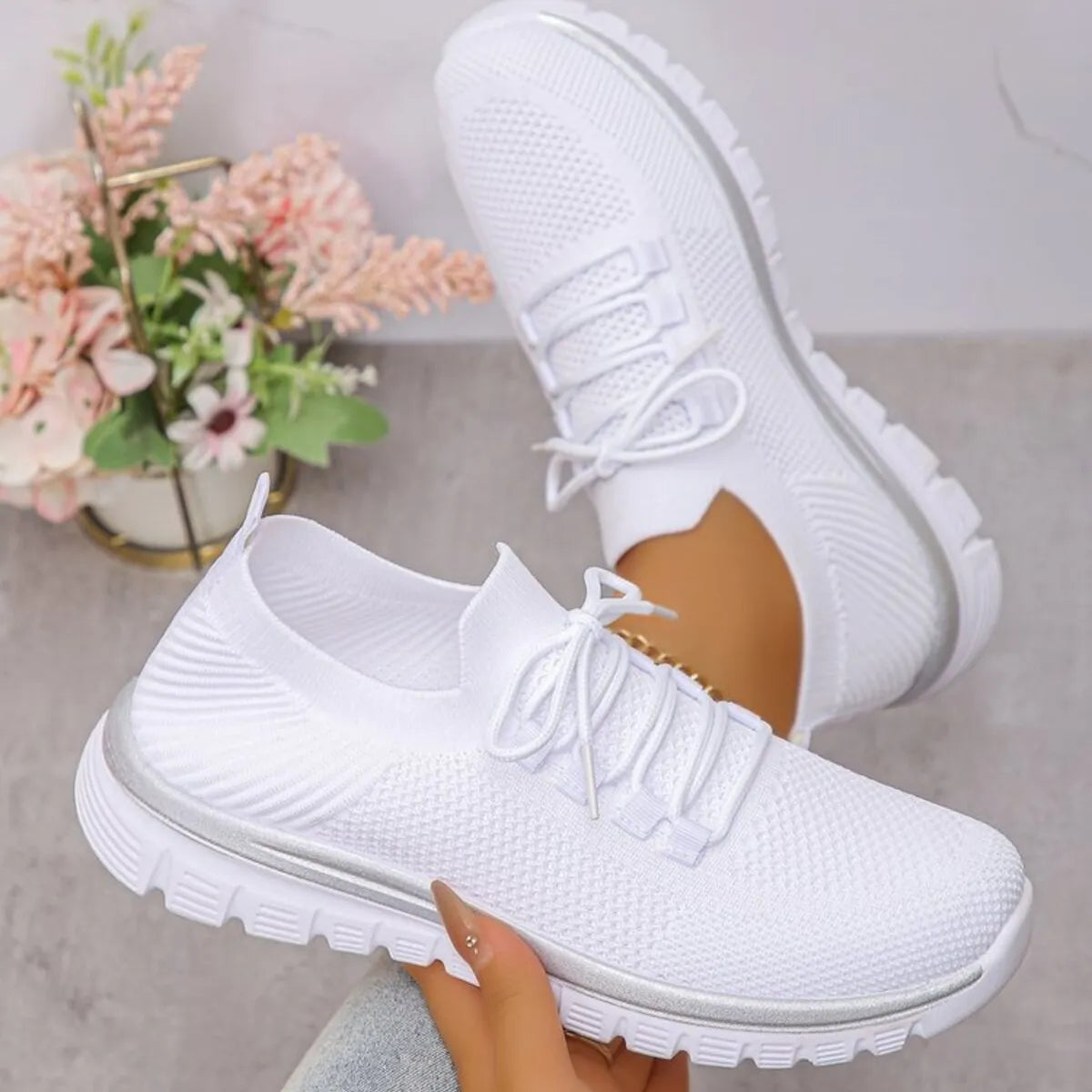 Women’s Breathable Mesh Lace Up Athletic Sneakers – Lightweight Running & Training Shoes