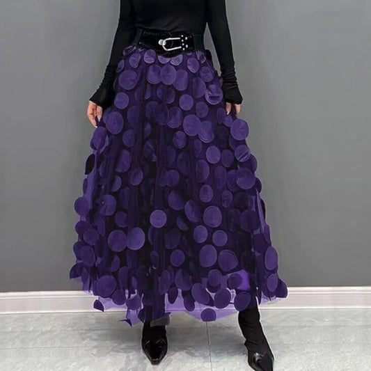 Elegant Maxi Skirt – Women's High Waist Formal Wear Purple