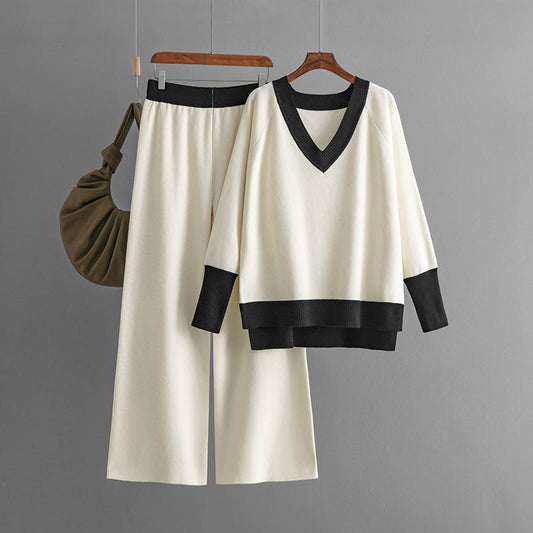 Beverly | Stylish Long Sleeved Knitted Set Beige One size fits all