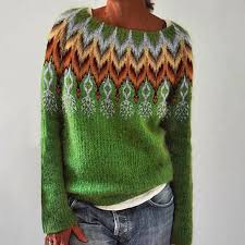 SYLVIE | Oversized Knit Sweater Green L