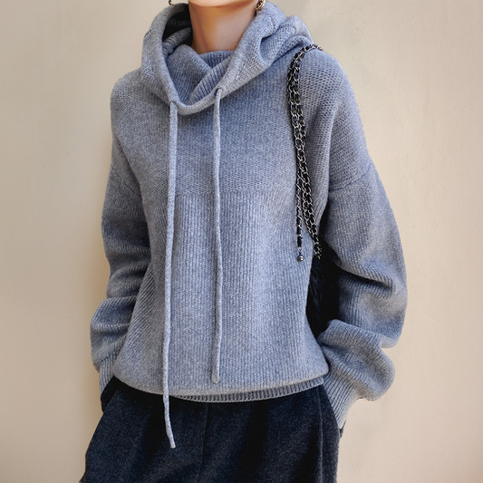 Charlotte - Merino Turtleneck Jumper Light Blue