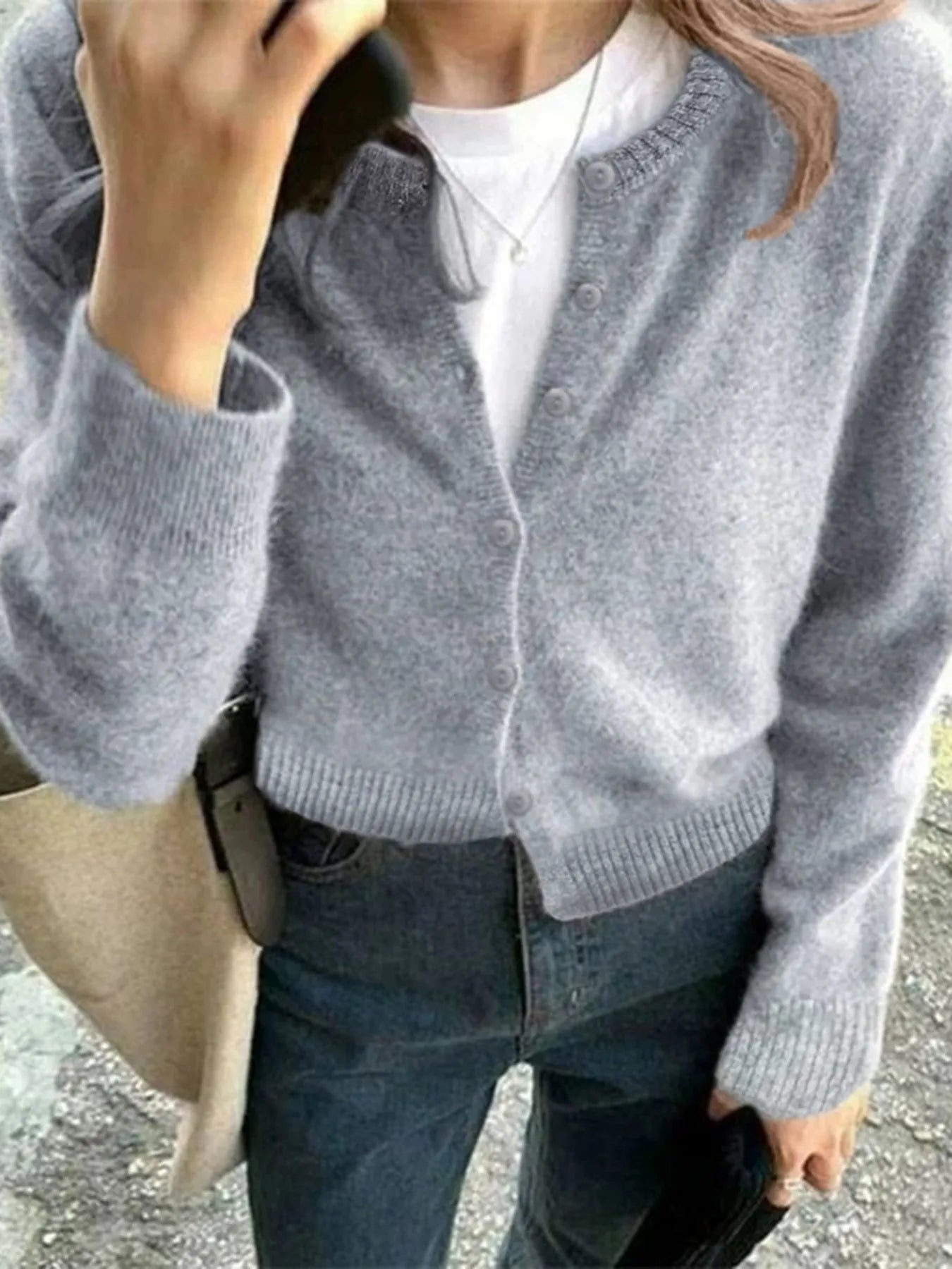 Button-Up Long Sleeve Cardigan – Classic & Cozy