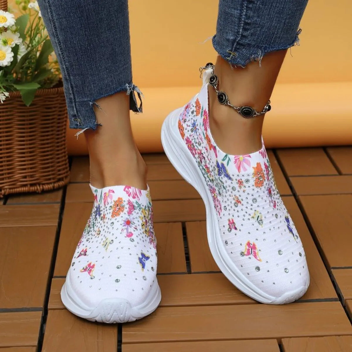 Glitz & Petals Floral Sneakers