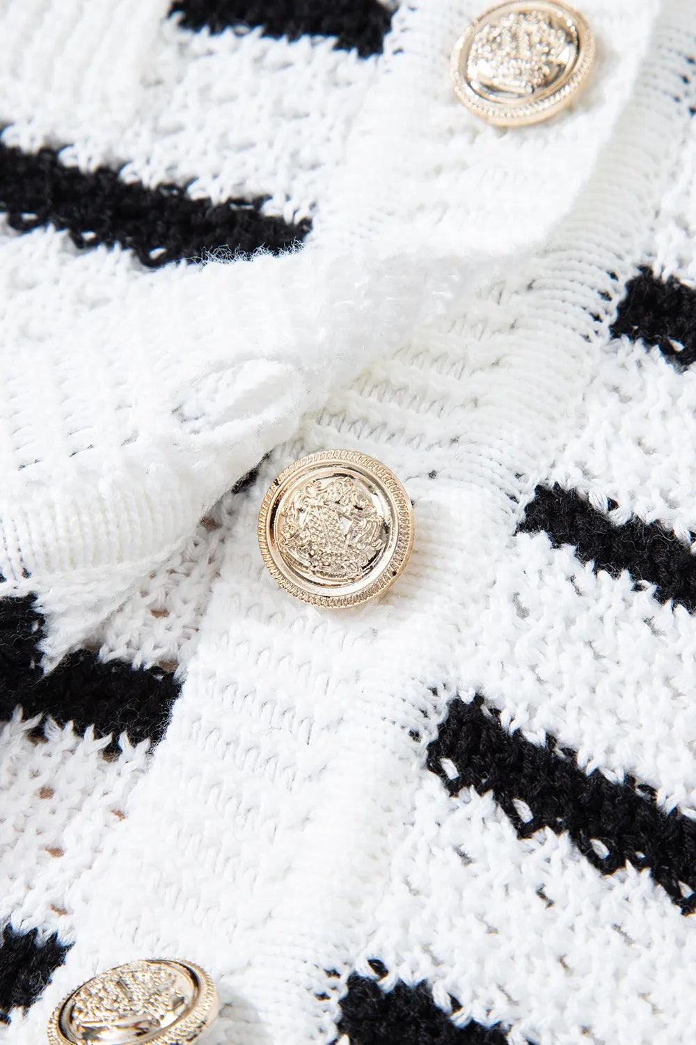 Striped Button-Up Knit Sweater Vest