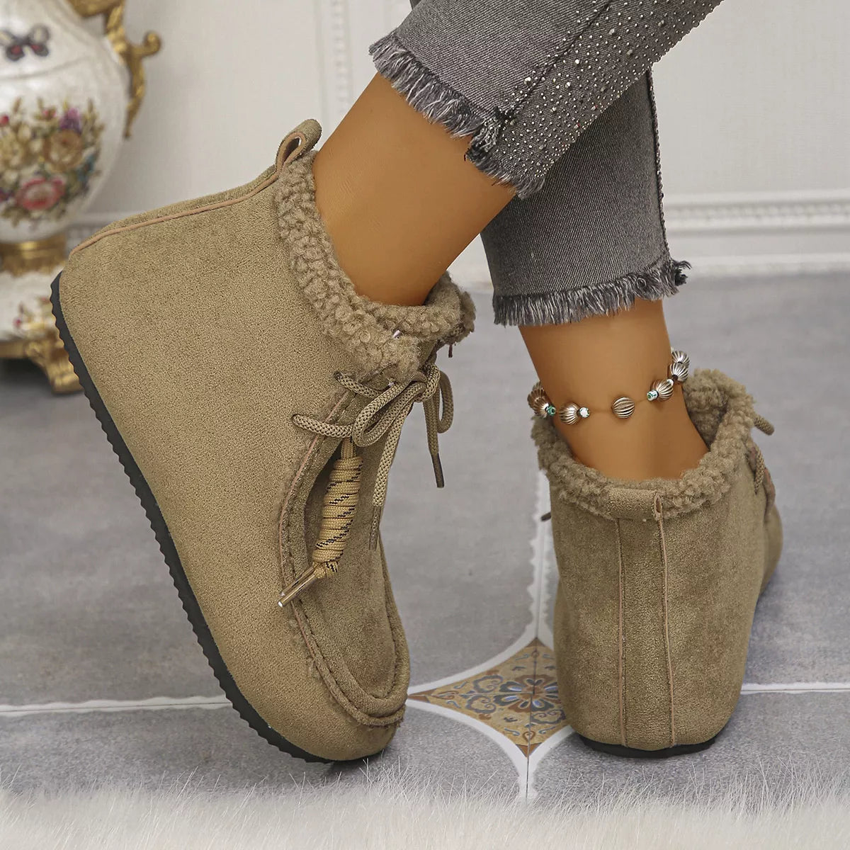 Plush Lined Ankle Boots