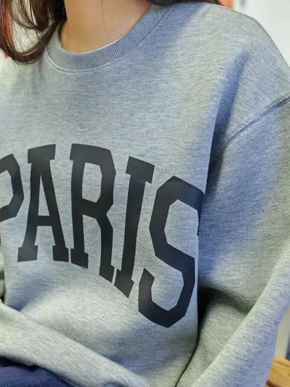 PARIS Long Sleeve Air Scuba Sweatshirt – Women’s Trendy Round Neck Pullover