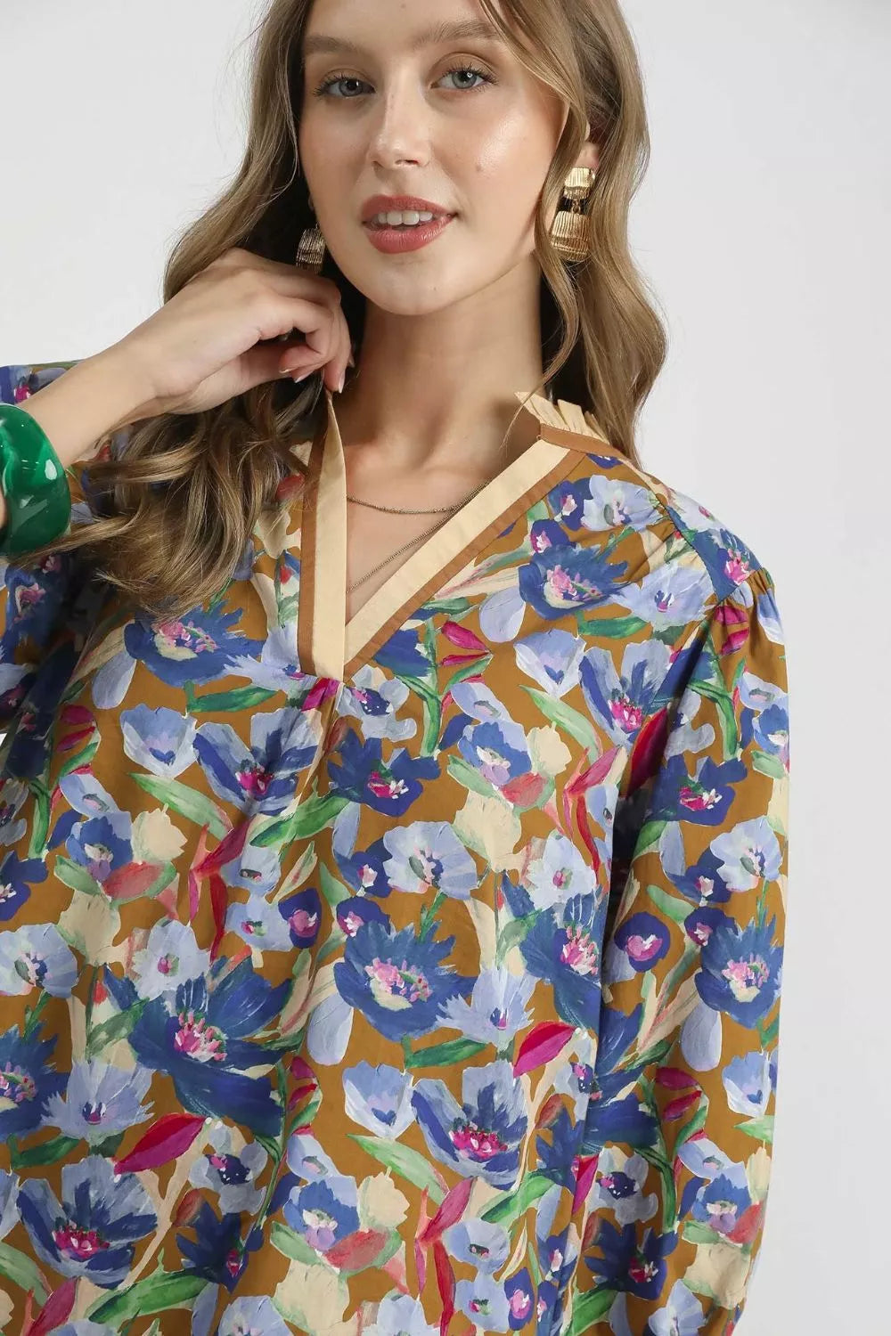 Women’s Boho Floral Balloon Sleeve Mini Dress – Vintage Ruffle Hem Short Dress