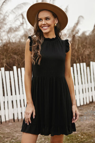 Ruffled Sleeveless Mini Dress