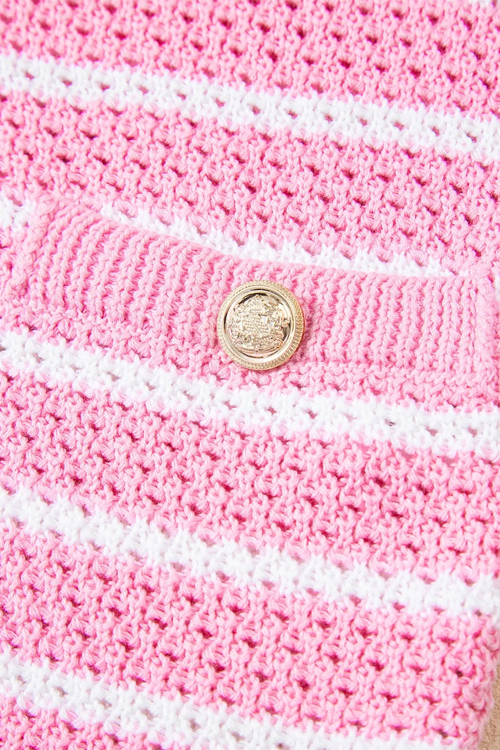 Striped Button-Up Knit Sweater Vest