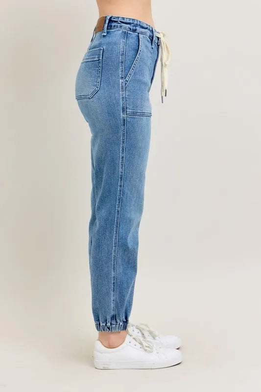 Everyday High Waist Denim Joggers – Plus Size