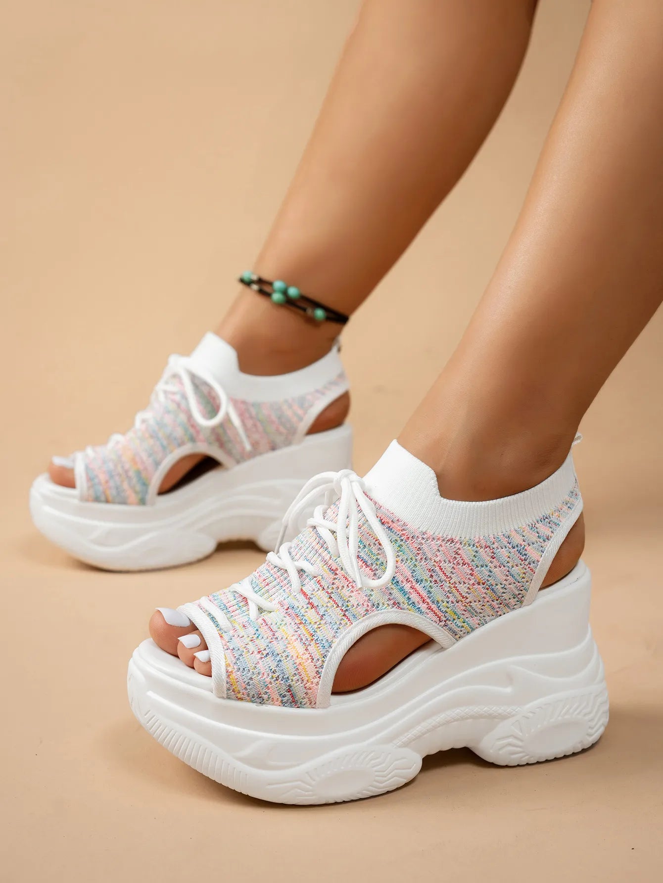 Lace-Up Platform Wedge Sandals – Fashion-Forward Lift