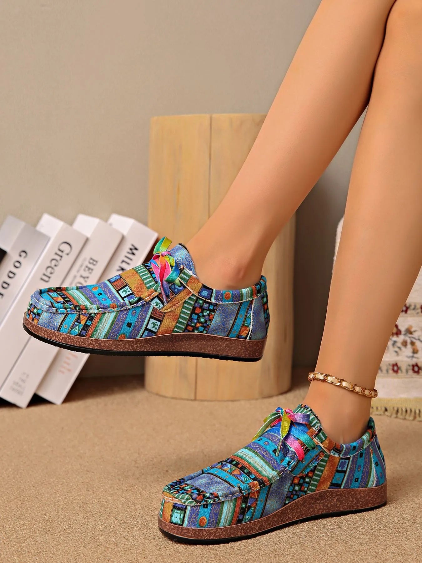 Printed Lace-Up Sneakers – Bold Everyday Style