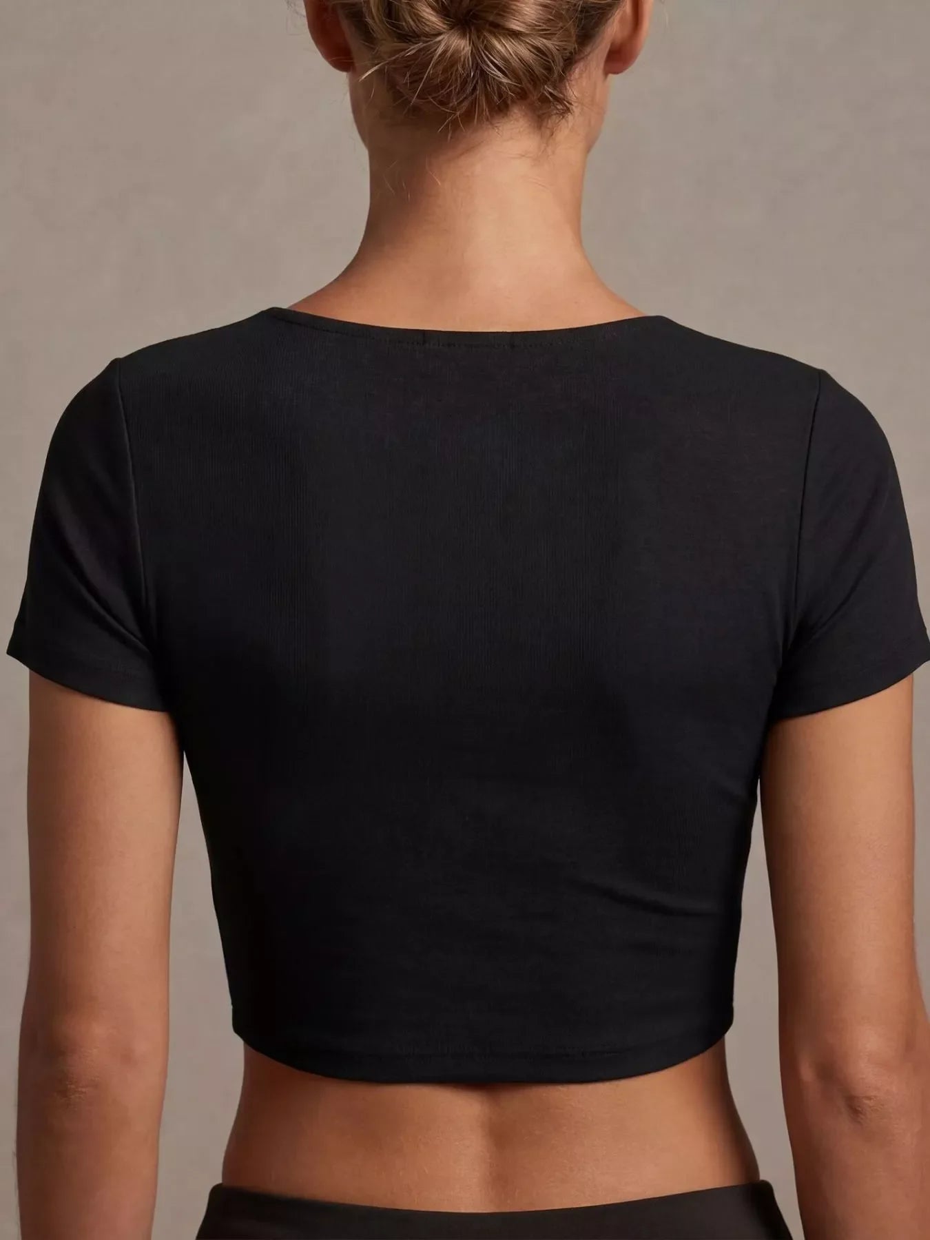 Twist Front Shirt Cropped Top