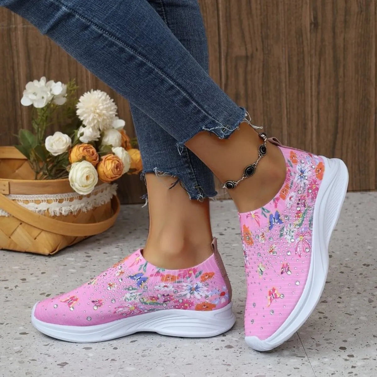 Glitz & Petals Floral Sneakers