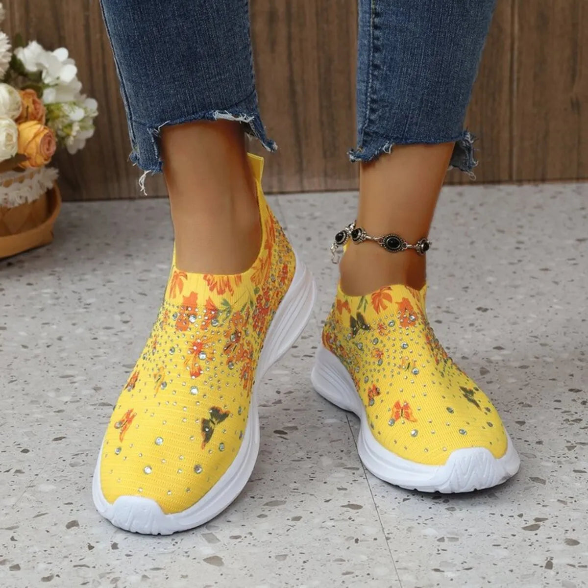 Glitz & Petals Floral Sneakers