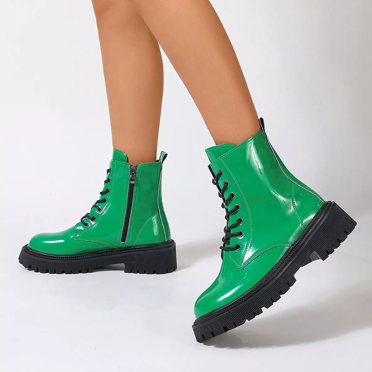 Lace-Up Platform Combat Boots